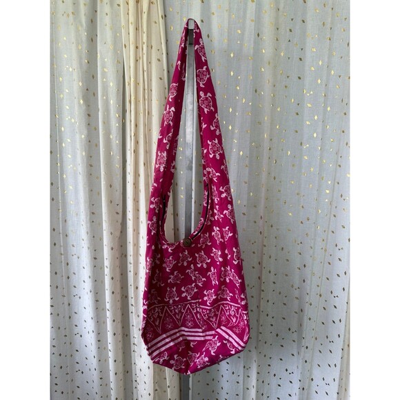 Unbranded 100% Cotton Tropical Turtle All Over Sling Oversized Crossbody Bag - Picture 3 of 11